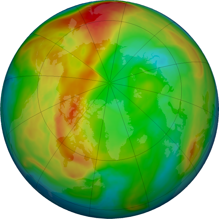 Arctic ozone map for 24 January 2023